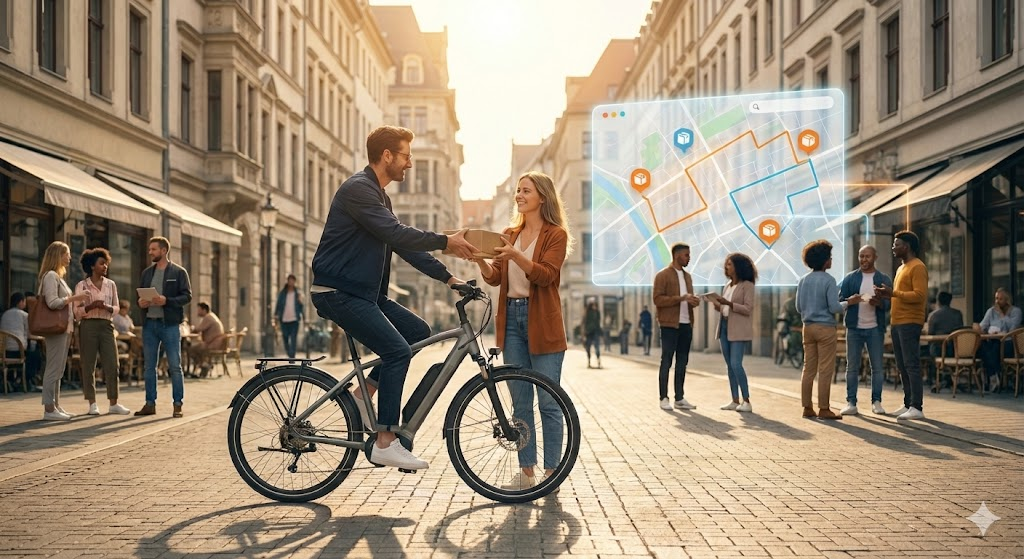 Courier delivering a parcel